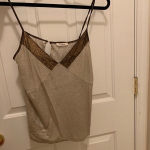 NWOT Chloe nude metallic tank